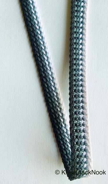 Black, White And Grey Thread Lace Trim, Basket Weave